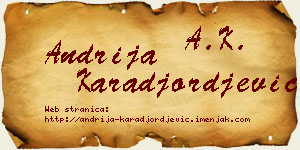 Andrija Karađorđević vizit kartica
